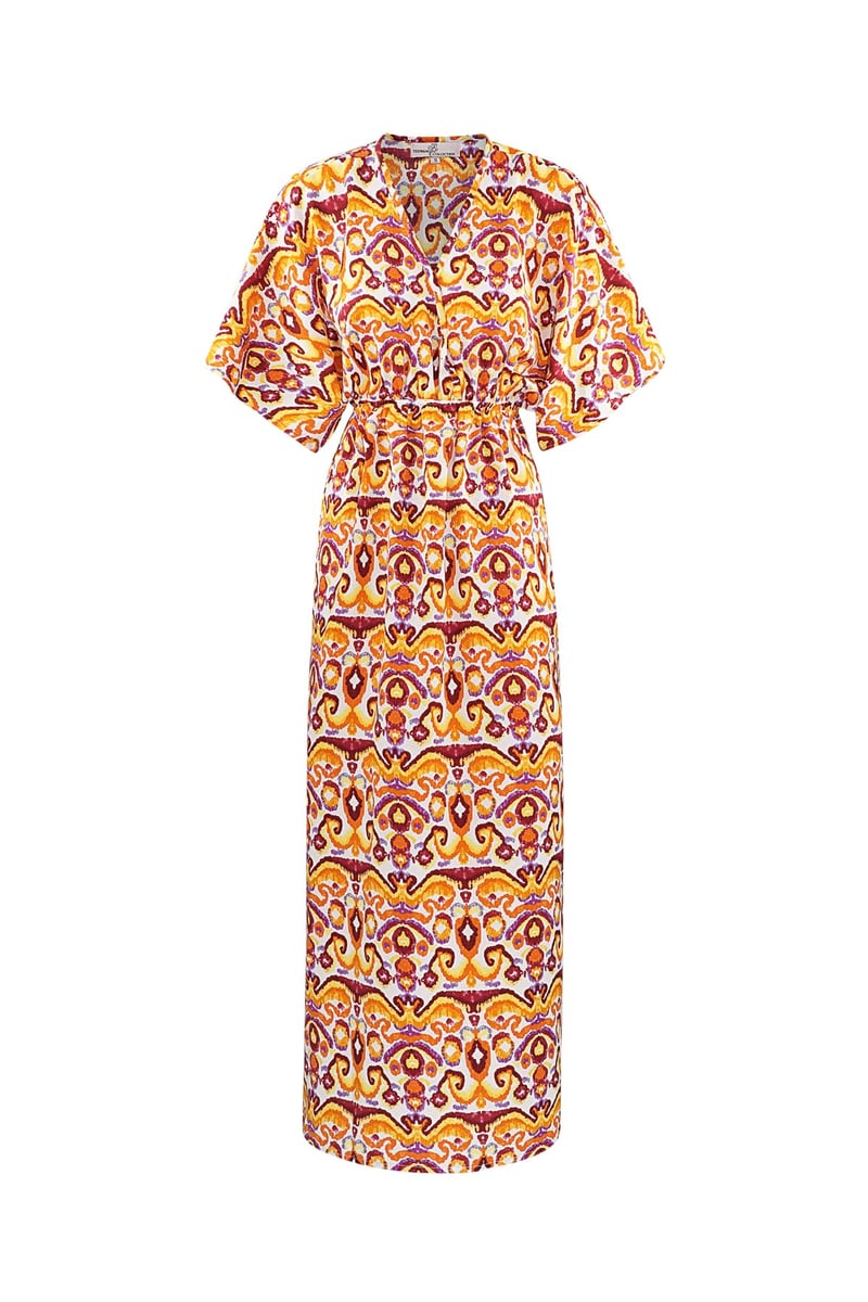 Long dress with print - red/blue - S