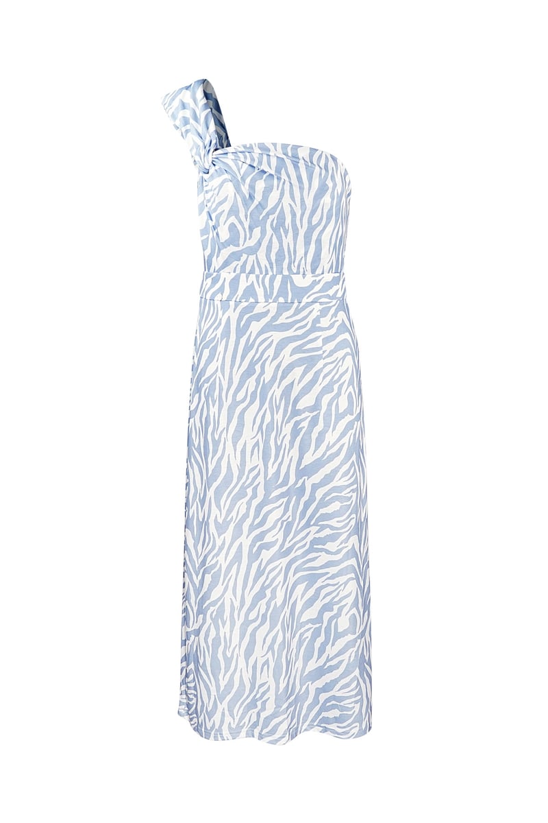 One shoulder zebra dress - black