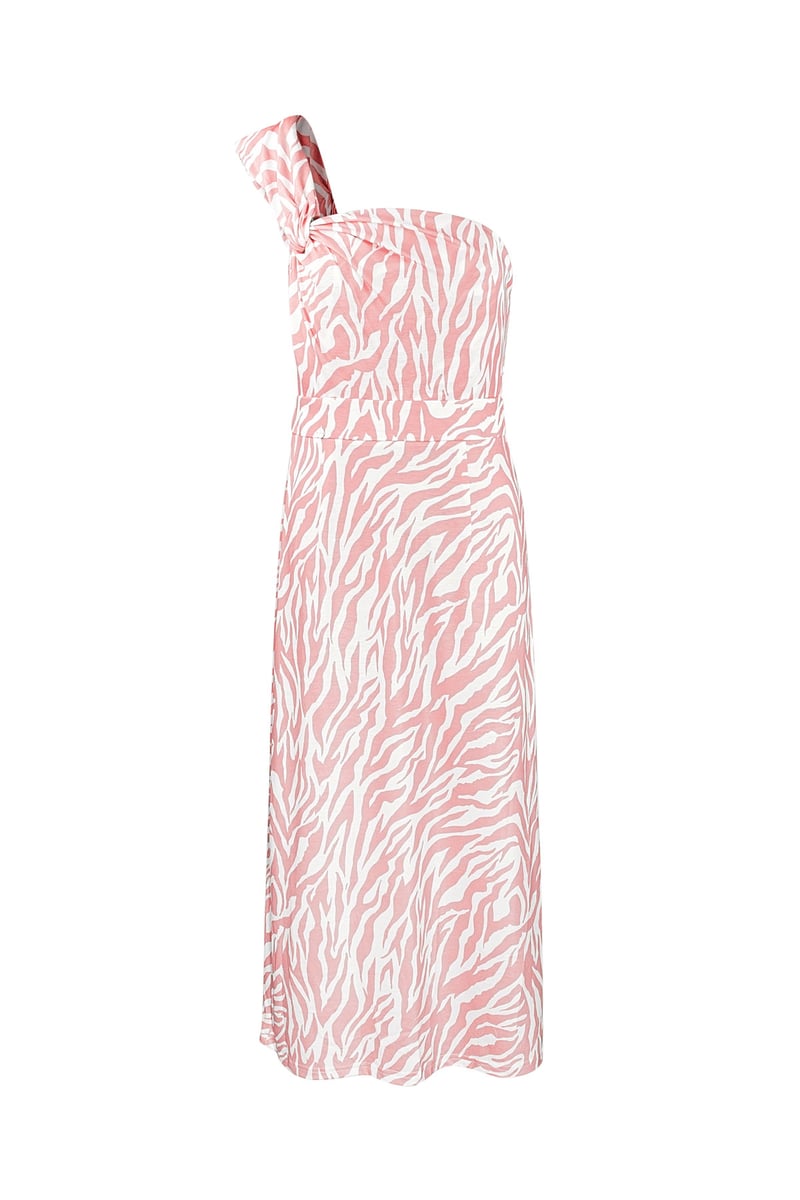 One shoulder zebra dress - black