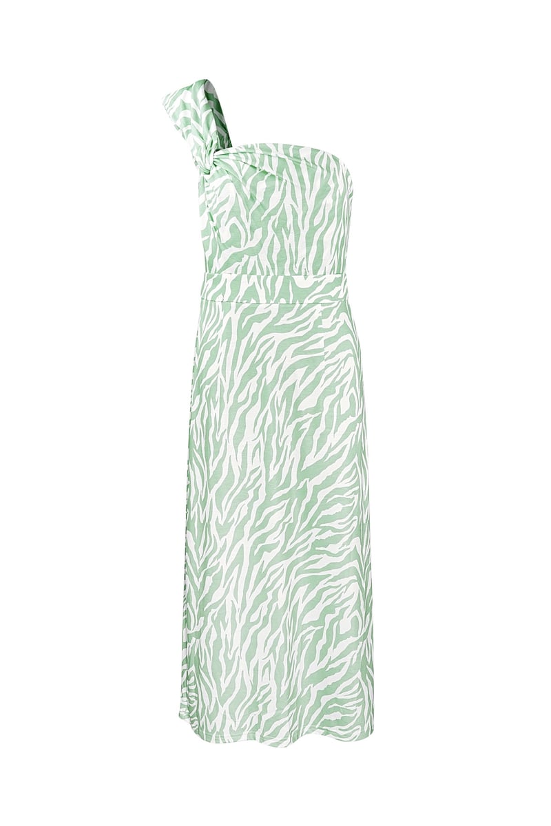 One shoulder zebra dress - black