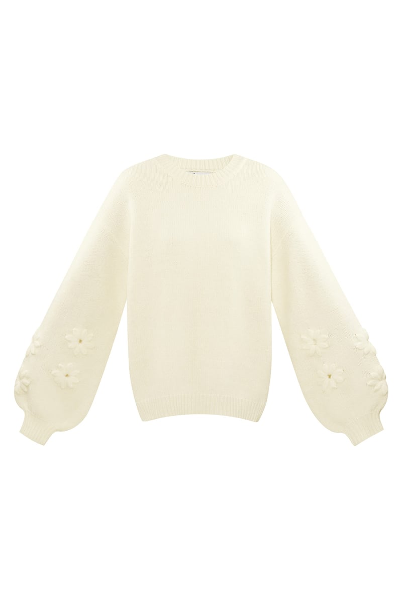 Lovely floral touch sweater - gray