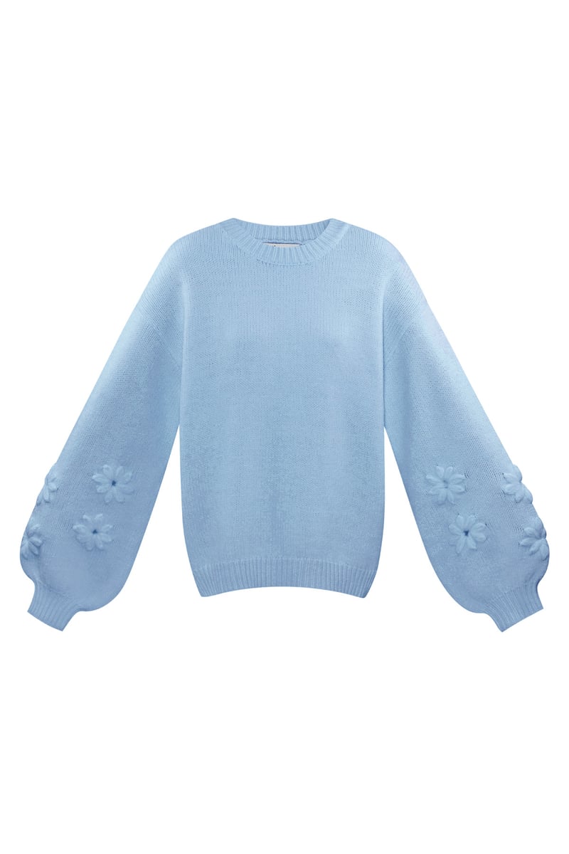 Lovely floral touch sweater - gray