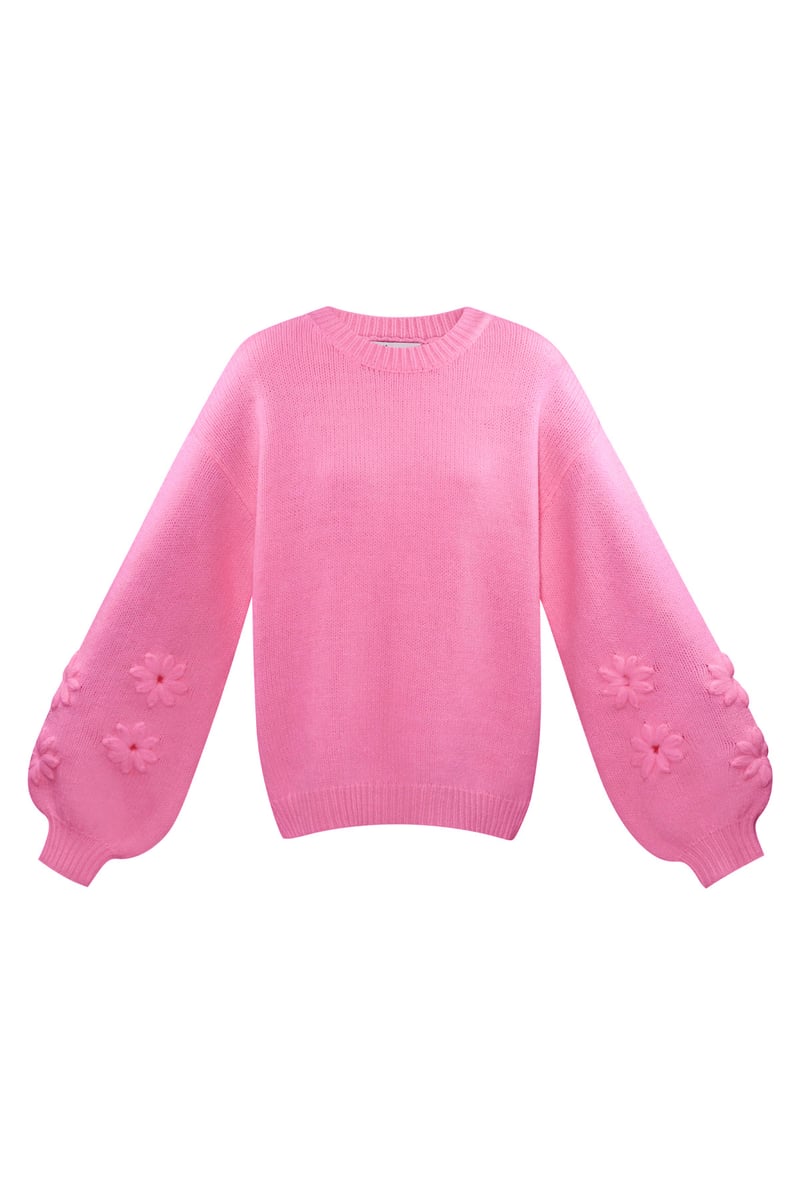 Lovely floral touch sweater - gray