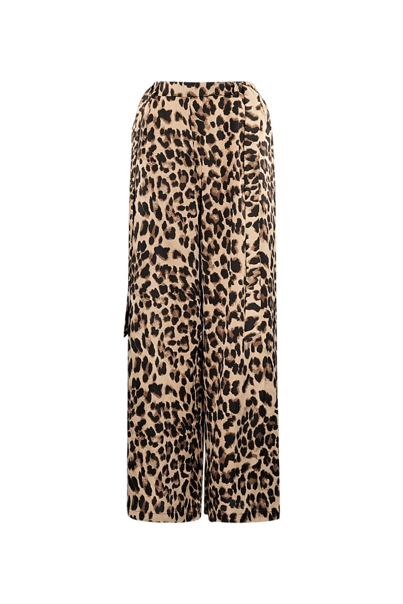 Wide trousers leopard print - brown