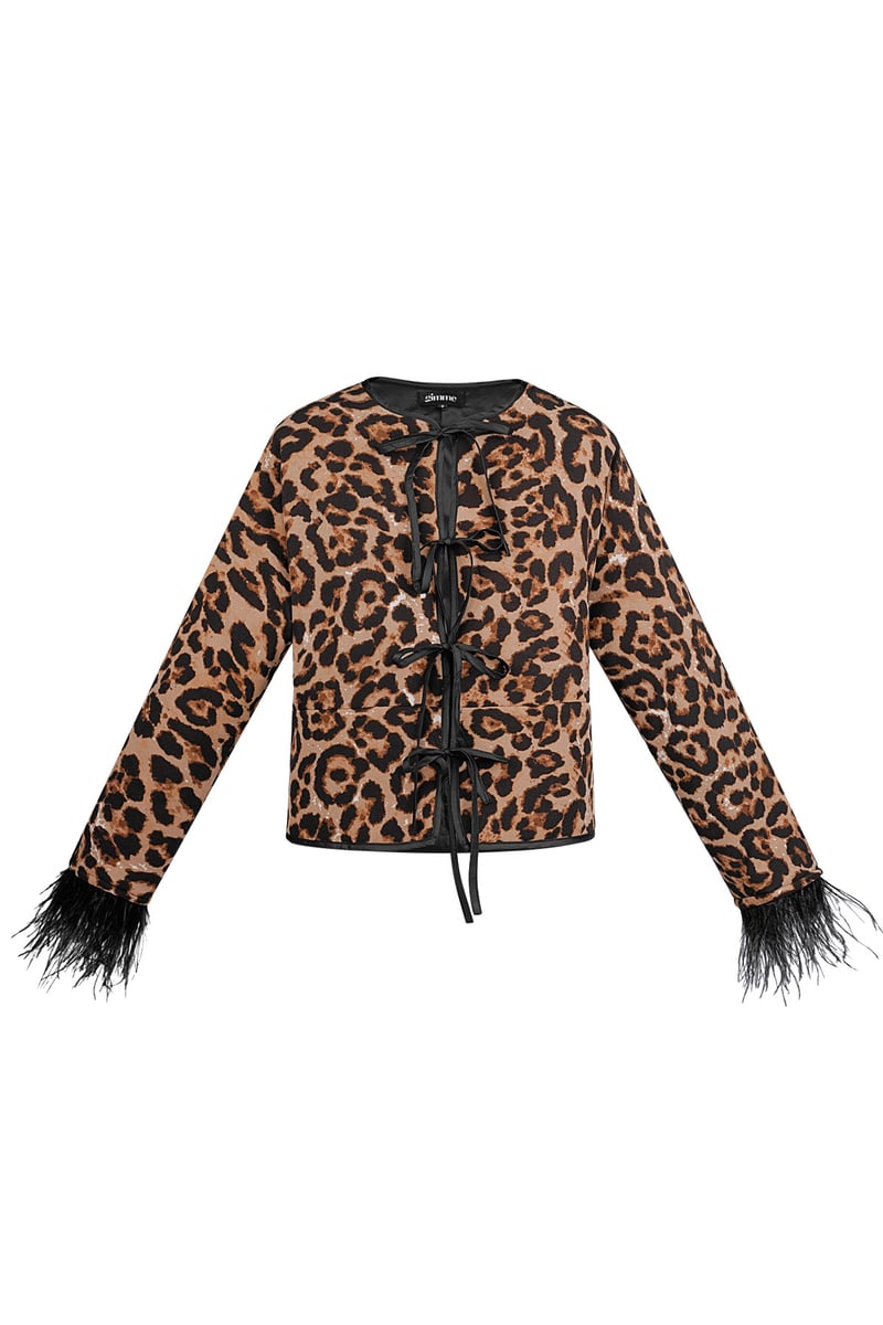 Feather Jacket Leopard Print