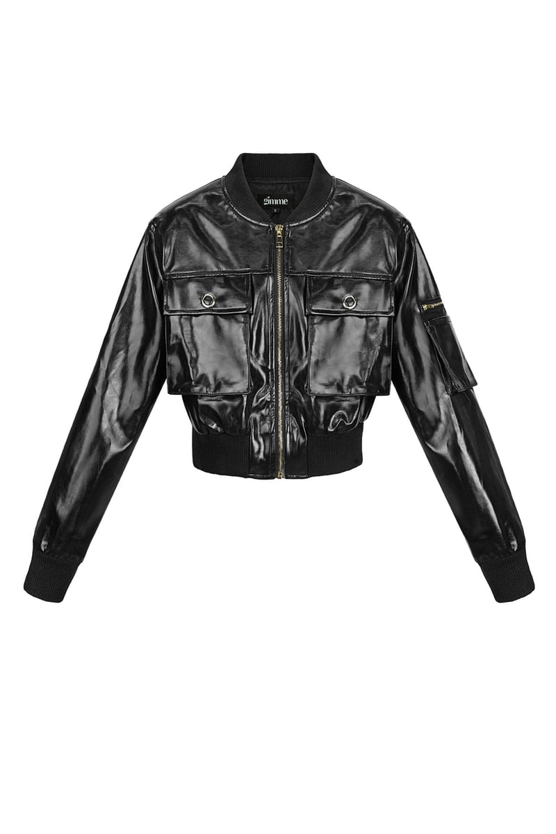 PU biker jacket - Black
