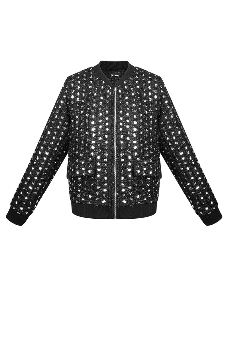 Bomber jacket sparkly day - Black