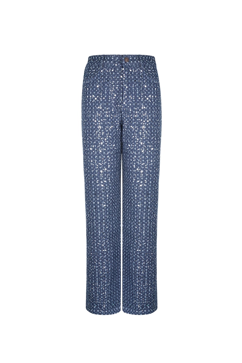 Denim Jeans with Sequins - Blue