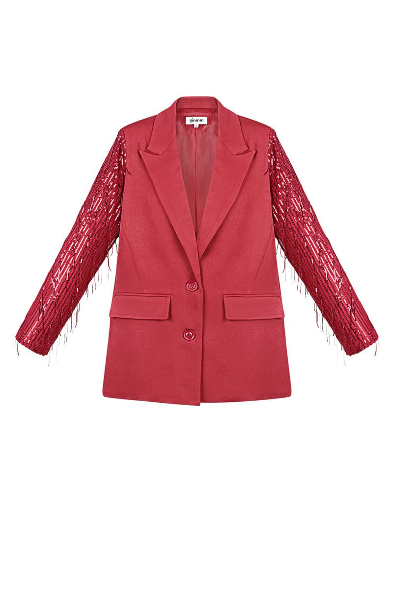 Blazer glitter sleeves - Red