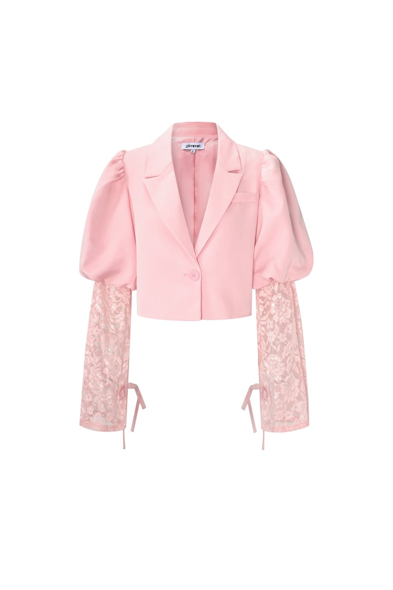 Trendy Short Blazer With Lace