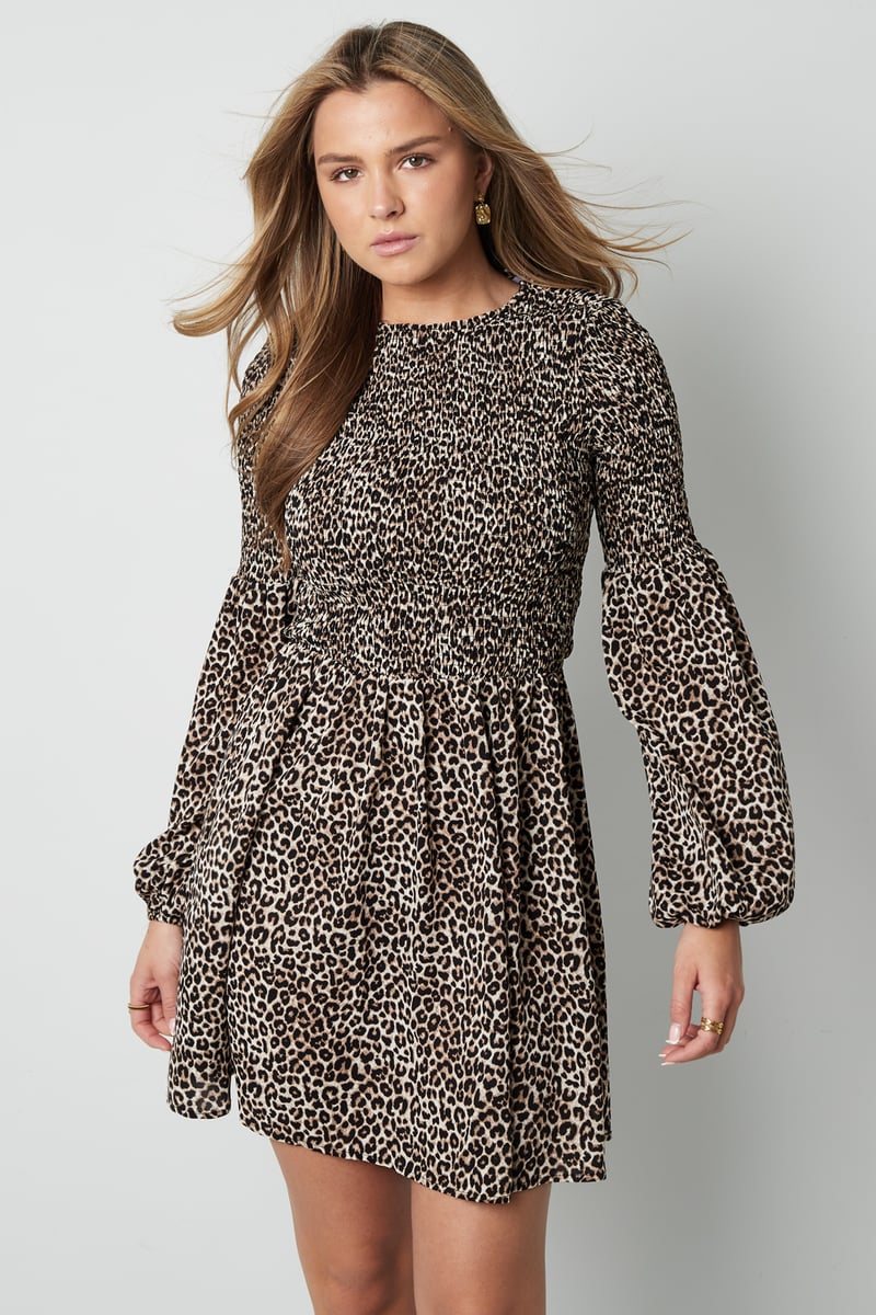 Leopard Mini Dress - Brown