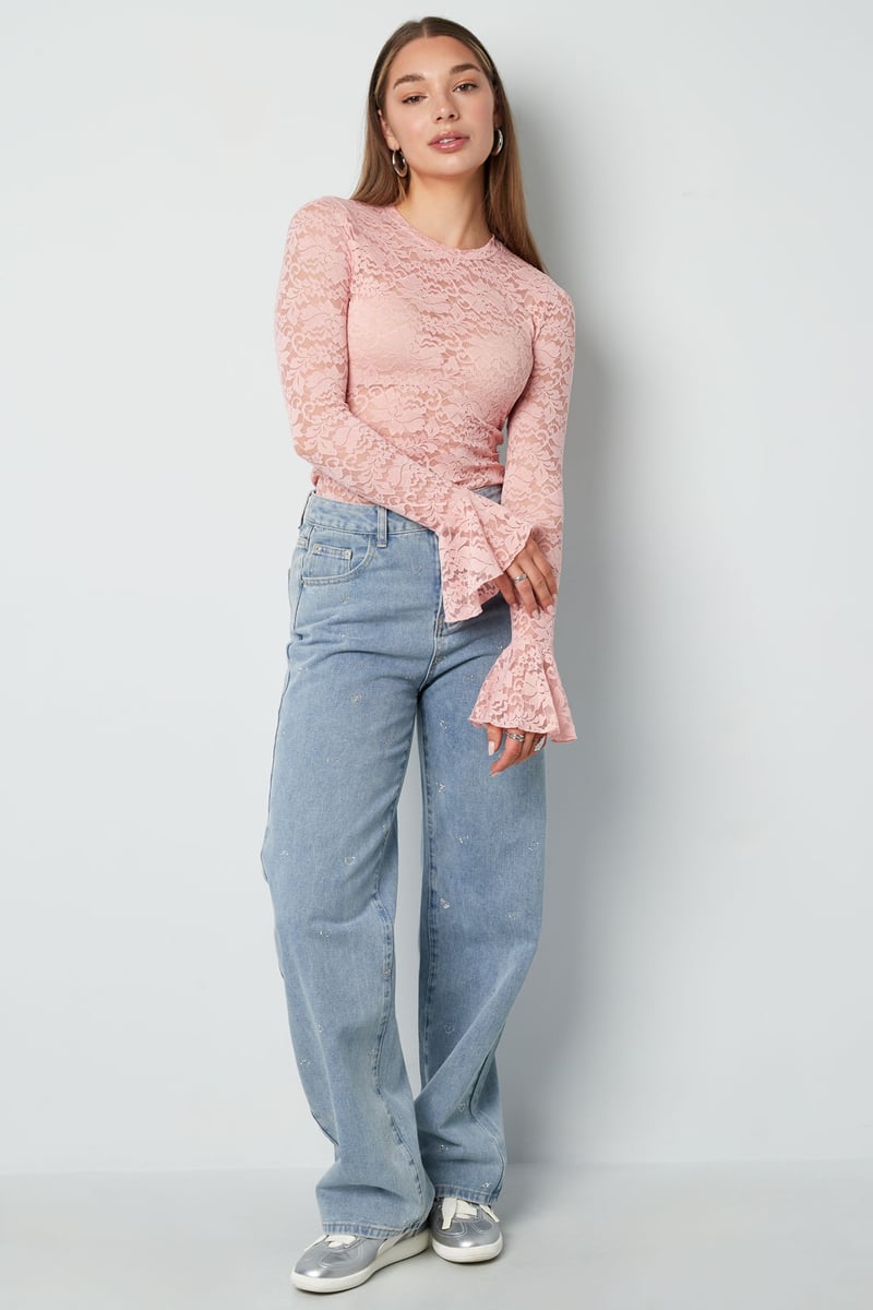 Denim jeans glitter heart