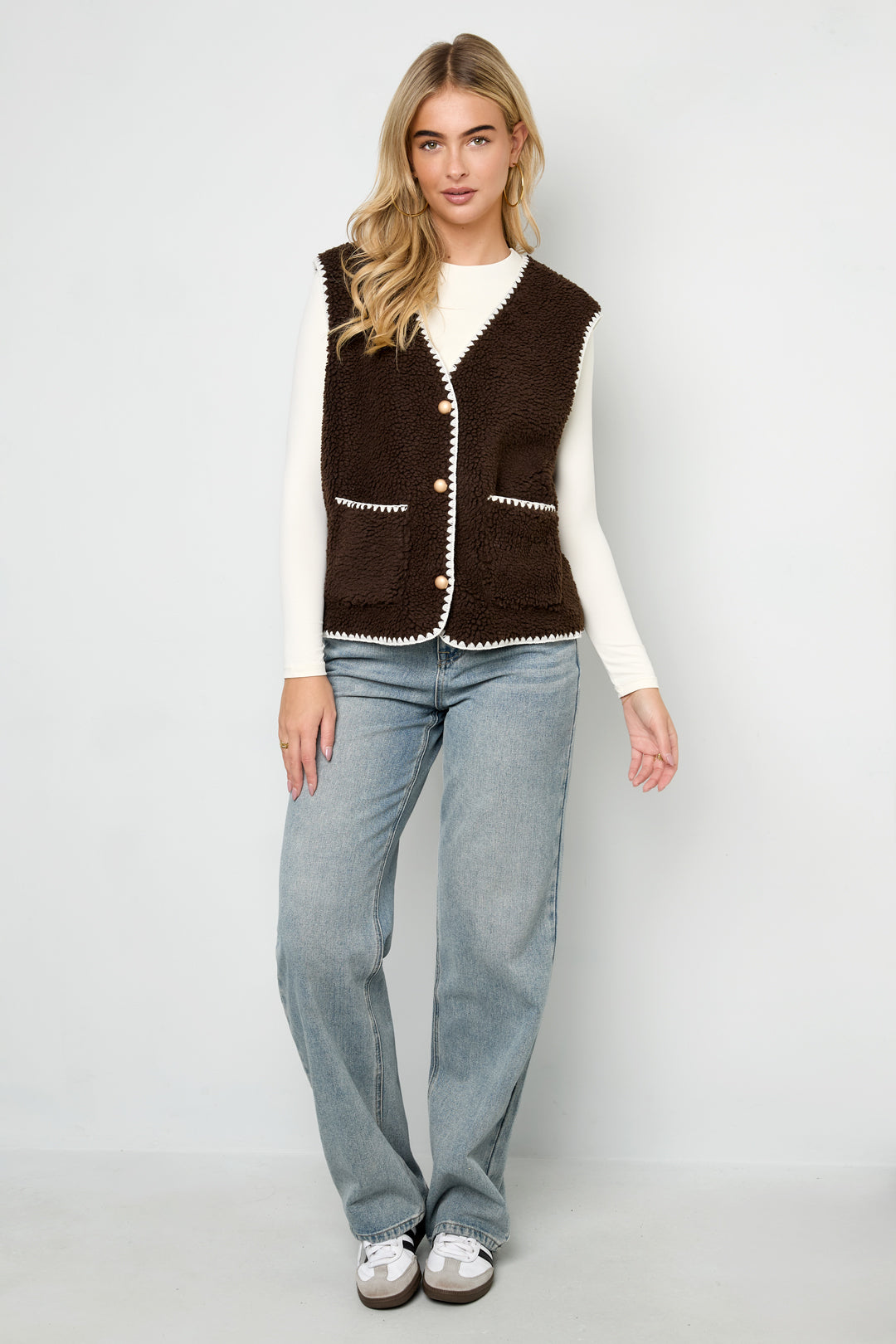 Woven Polyester Fiber Women's Vests Casual Fall/Winter Color Clash