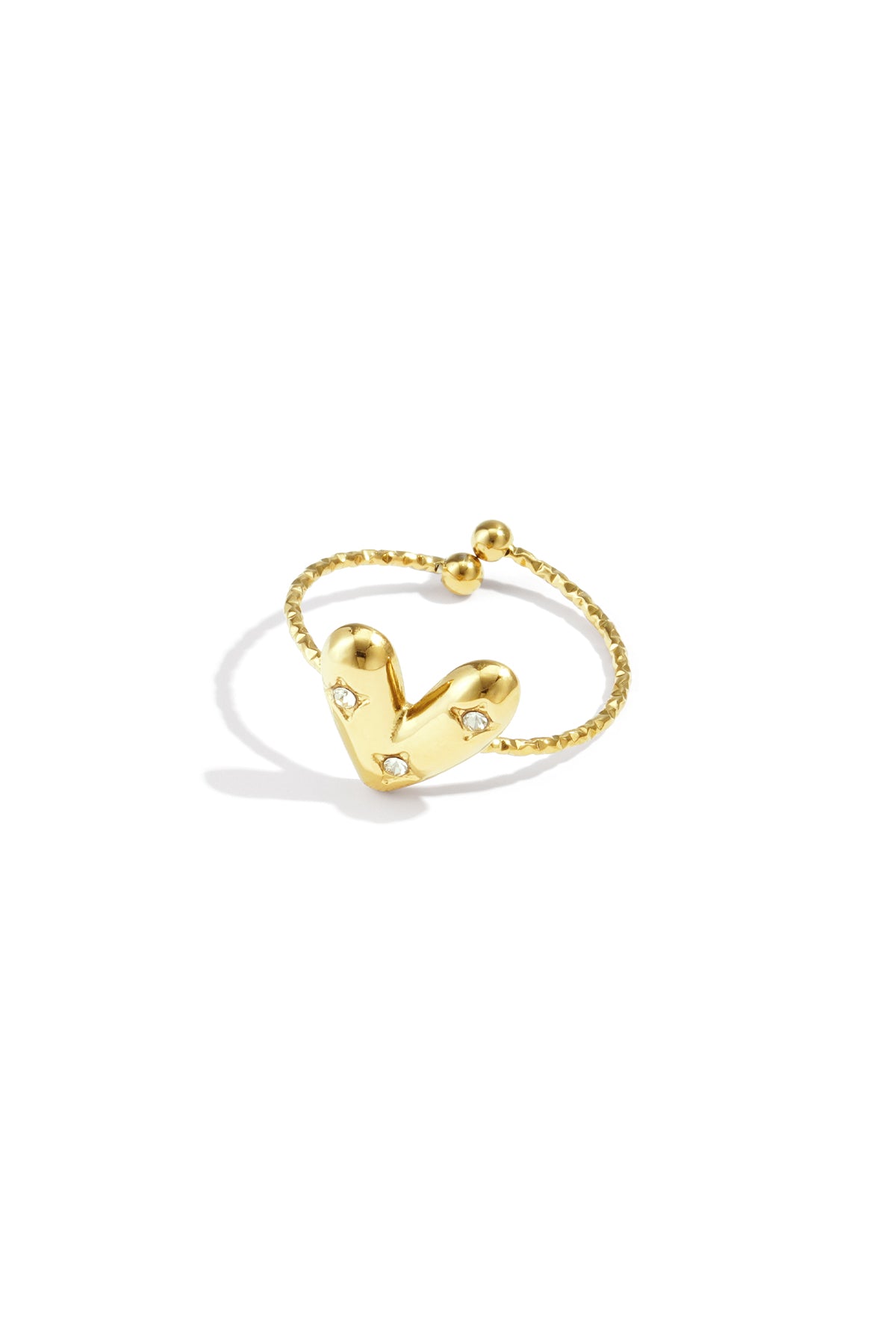 Stainless Steel Casual Heart Statement Ring