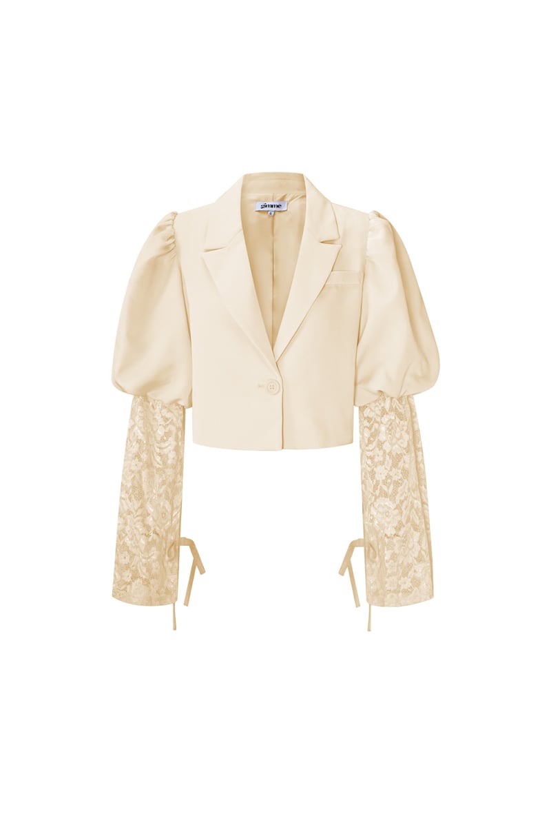 Trendy Short Blazer With Lace