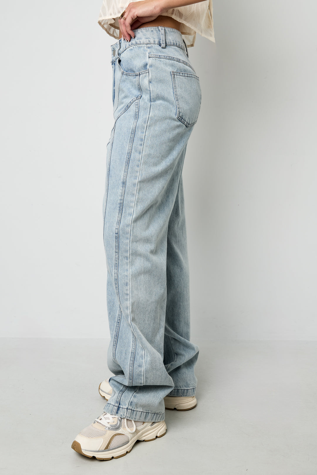Cotton Straight Denim Pants