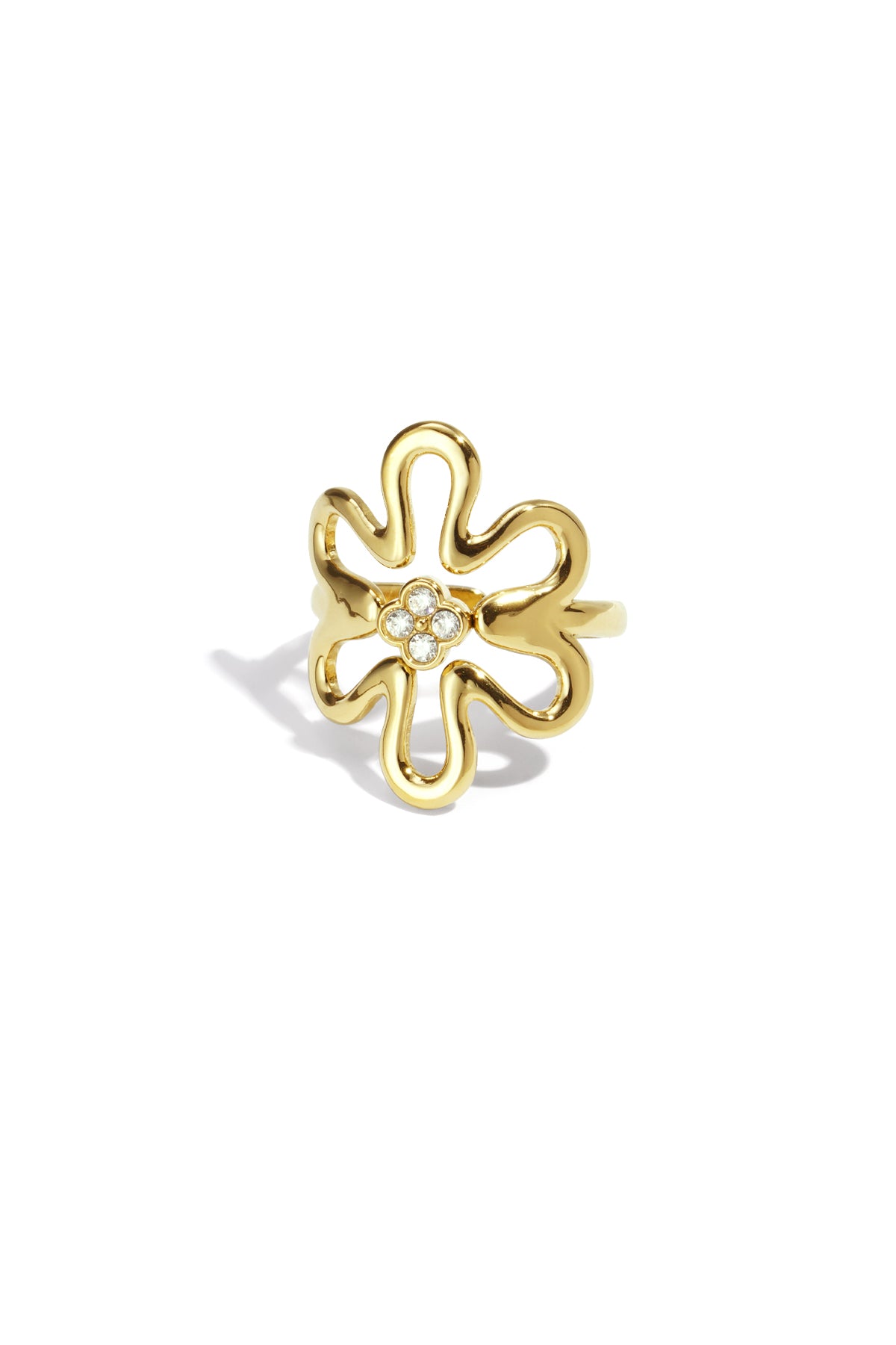 Stainless Steel Statement Flower Ring