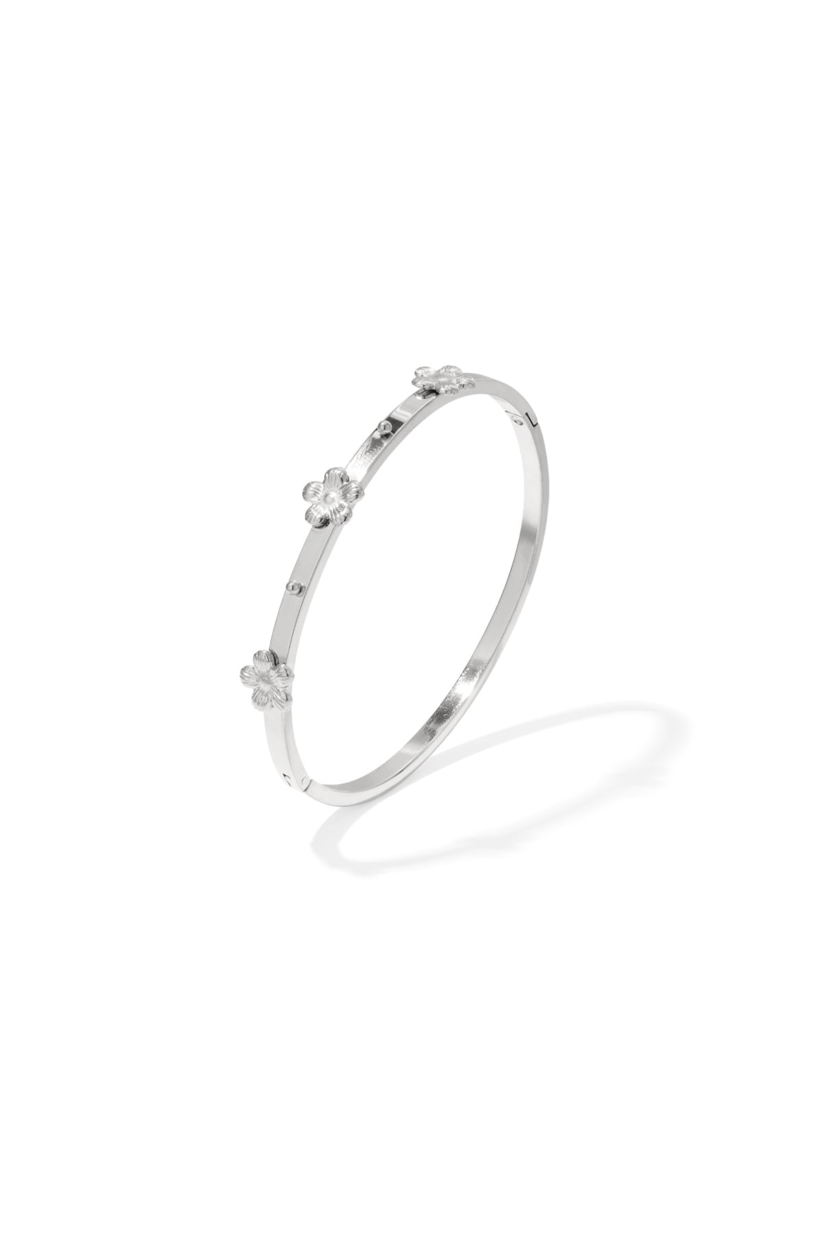Stainless Steel Flower Bangle