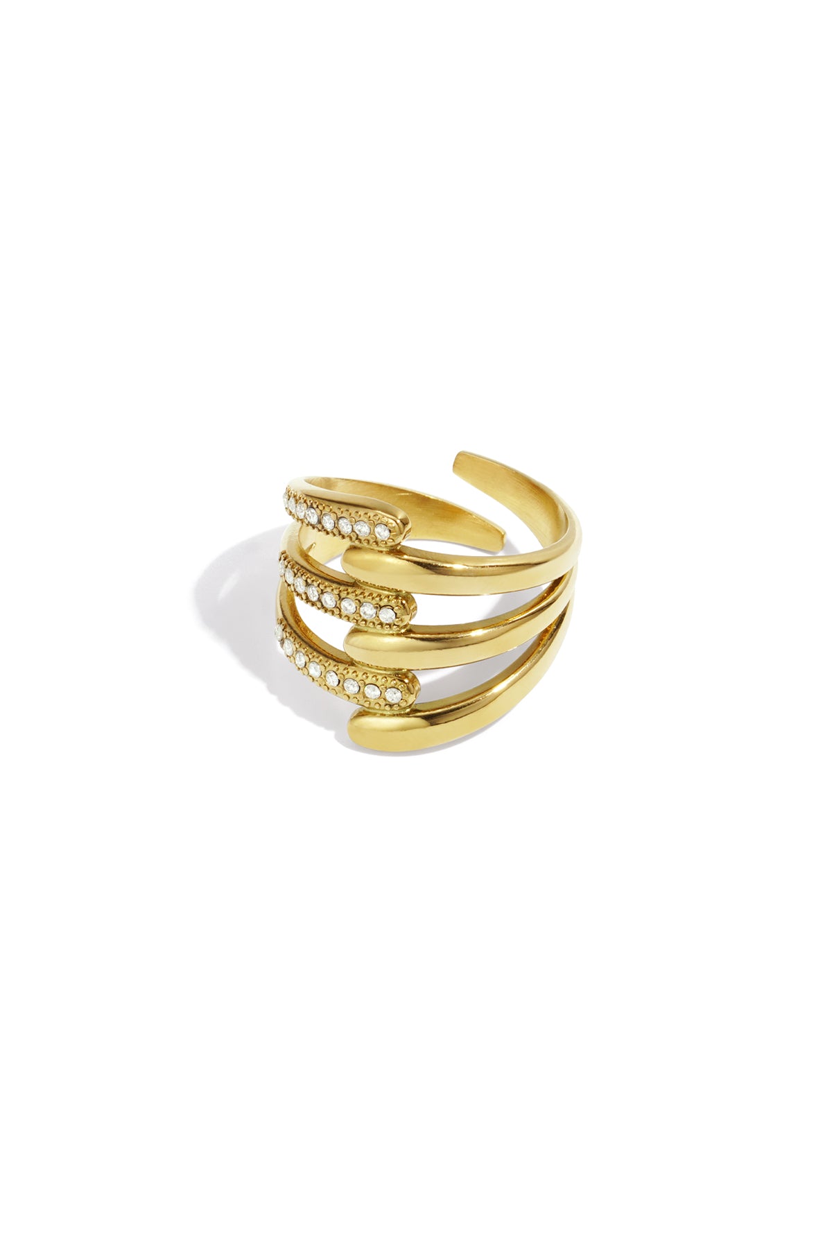 Stainless Steel Casual Lines Ring
