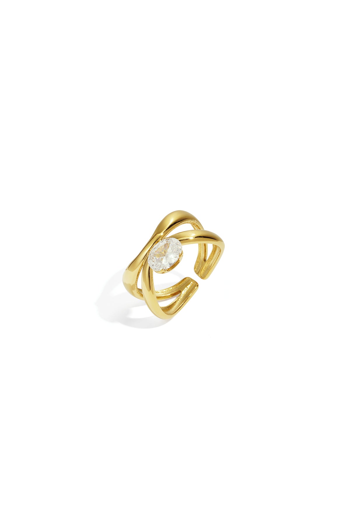 Stainless Steel Gemstone Ring