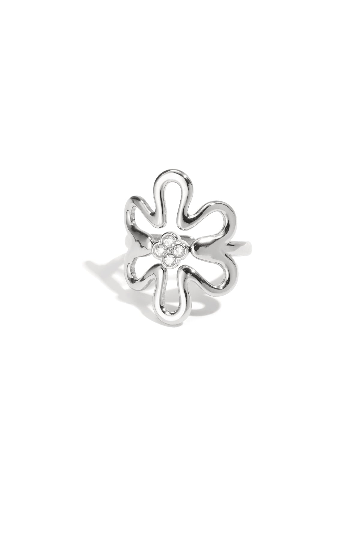 Stainless Steel Statement Flower Ring