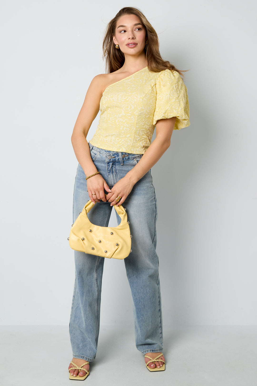 One-Shoulder Floral Print Top